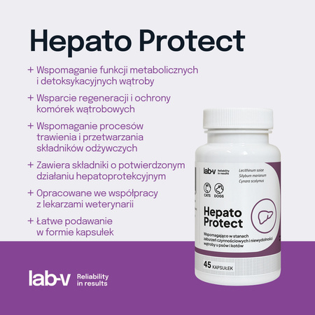 Lab-v Hepato Protect – Liver support for dogs and cats 2x45 capsules