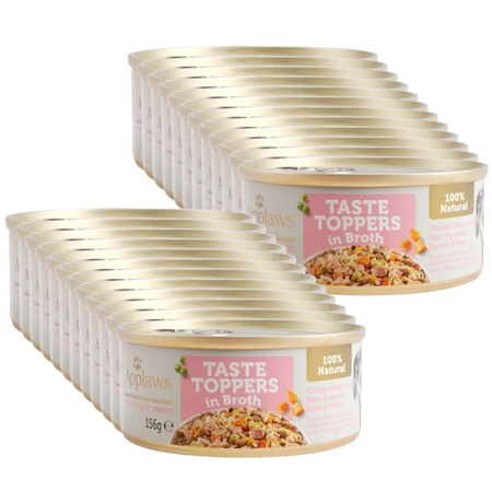 Applaws Taste Toppers Natural Wet Dog Food Chicken with Ham and Vegetables 24x156g