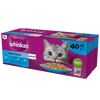 WHISKAS Adult pouches 40 x 85 g Fish Delicacies - wet food for adult cats, in jelly (pieces with: salmon, tuna, cod, white fish)
