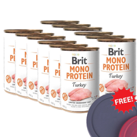 Brit Mono Protein With Turkey 12x400g + FREE Can Lid!