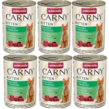 no pork Animonda Cat Carny Kitten Beef, Chicken + Rabbit 6x400g