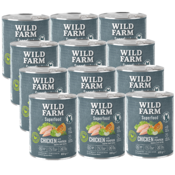 WILD FARM Superfood Chicken (Chicken with pumpkin, apple and herbs) 12x800g grain-free dog food