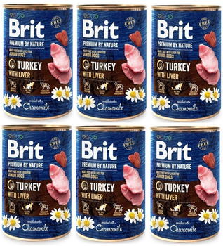 no pork Brit Premium By Nature Turkey With Liver 6x400g