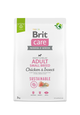 BRIT CARE Dog Sustainable Adult Small Breed Chicken &amp; Insect 3kg