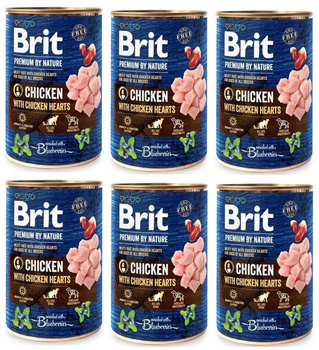 no pork Brit Premium By Nature Chicken With Chicken Hearts 6x400g