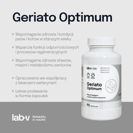 Lab-v Geriato Optimum – Health support for senior dogs and cats 90 capsules