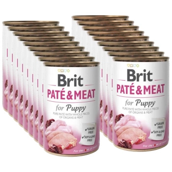 no pork Brit Paté & Meat For Puppy Chicken With Turkey 18x400g
