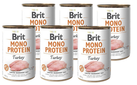 Brit Mono Protein With Turkey 6x400g + FREE Can Lid!