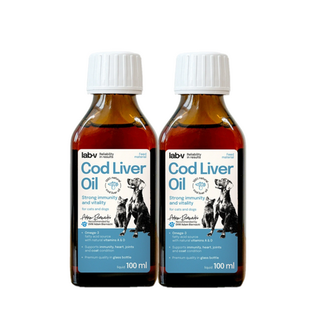 Lab-v Cod Liver Oil – 100% cod liver oil for dogs and cats, 2x100 ml