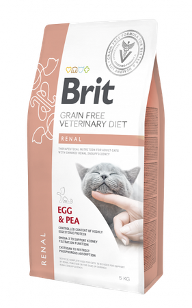 no pork Brit Grain Free Veterinary Diet Cat Renal Egg and Pea 5kg