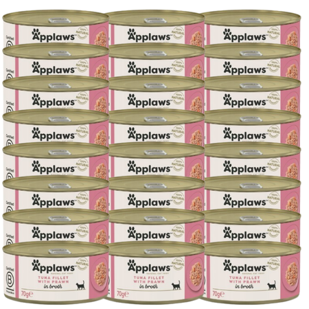no pork APPLAWS Tuna Fillet With Prawn In Broth Tin 24x70g