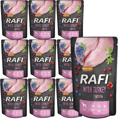 no pork Dolina Noteci Rafi with turkey for Dogs 10x300g (Black Box)
