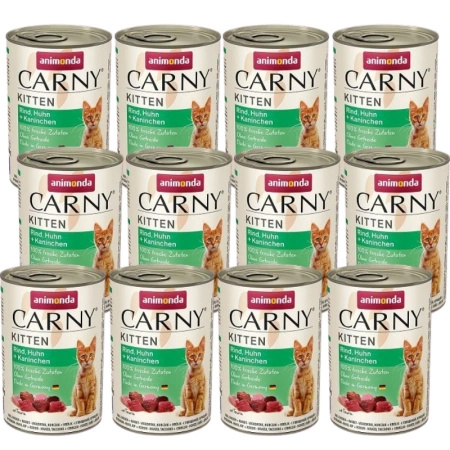 no pork Animonda Cat Carny Kitten Beef, Chicken + Rabbit 12x400g