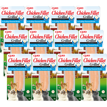 no pork INABA Chicken Fillet for cats - Chicken in scallop broth 12x25g