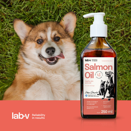 Lab-v 100% Salmon Oil for Dogs and Cats of All Ages 250ml Cold-pressed