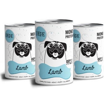no pork Paka Zwierzaka Pepe Mono Protein Lamb 3x400g