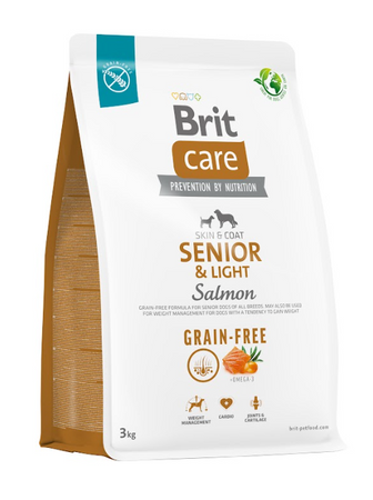 BRIT CARE Dog Grain-free Senior &amp; Light Salmon 3kg