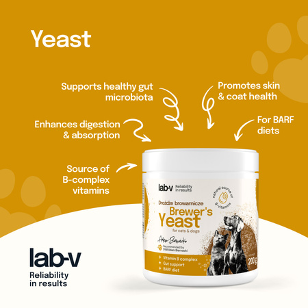 Lab-v Brewer's Yeast - Natural support for digestion, appetite, and skin and coat condition 200 g