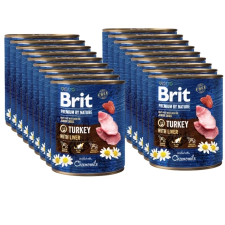 NO PORK Brit Premium By Nature Turkey With Liver 18x800g
