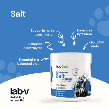 Lab-v Non-iodized salt – supports electrolyte balance and hydration 400 g