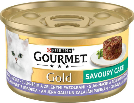 no pork Purina Gourmet Gold Savoury Cake with Lamb and Green Beans 12x85g