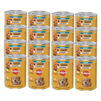 no pork Pedigree Wet Food for Adult Dogs with Chicken and Vegetables in Jelly 12x400g