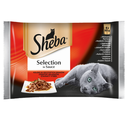 Sheba Sachet Selection In Sauce Juicy Flavours 4x85g