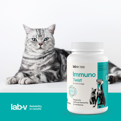 Lab-v Immuno Twist – supports natural immunity and vitality in dogs and cats 60 twist-off capsules