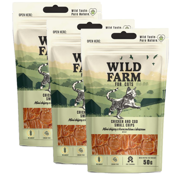 WILD FARM 50g Chicken and cod crisps 3x50g cat treat
