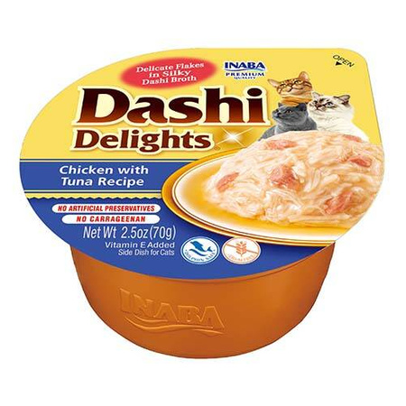 Inaba DASHI complementary cat food- chicken and tuna flavored broth 6x70 g