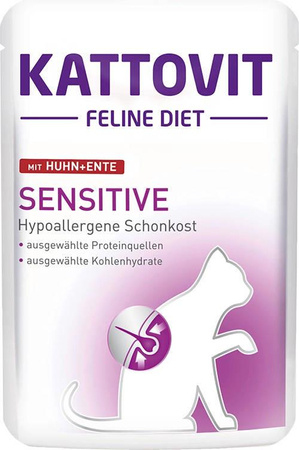 no pork Kattovit Sensitive Chicken With Duck 12x85g