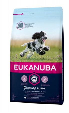 NO PORK EUKANUBA Growing Puppy Medium Breed Chicken 3kg