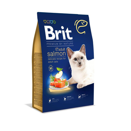 NO PORK Brit Premium By Nature Adult Cat Salmon 8kg