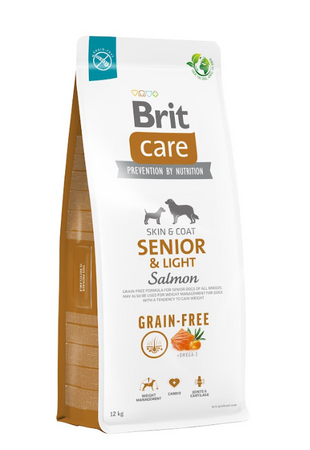 BRIT CARE Dog Grain-free Senior &amp; Light Salmon 12kg