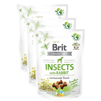no pork Brit Care Dog Crunchy Cracker Insects Rich In Rabbit 3x200g