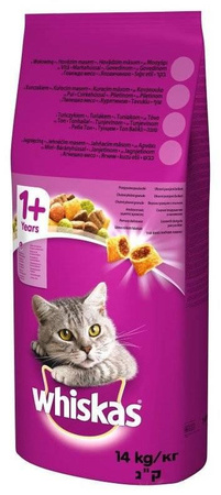 WHISKAS Dry Cat Food 1+ with Chicken 2x14kg