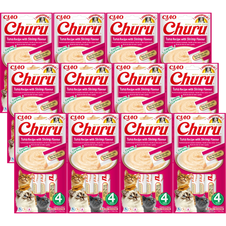 INABA Churu tuna and shrimp flavoured cat treats 12x(4x14g)