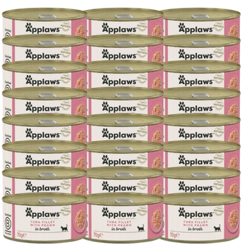no pork APPLAWS Tuna Fillet With Prawn In Broth Tin 24x70g