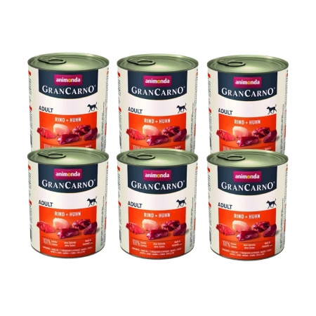 no pork Animonda GranCarno Adult Dog Beef + Chicken 6x800g