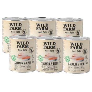 WILD FARM Pate Salmon & Fish 6x800g gluten-free dog food