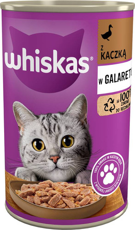 WHISKAS Wet Cat Food 1+ with Duck Jell-O 400g