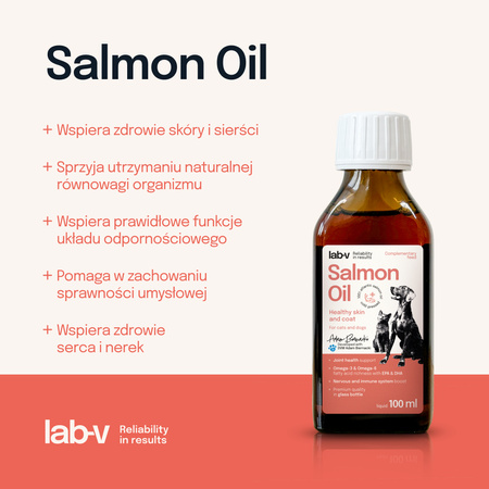 Lab-v 100% Salmon Oil for Dogs and Cats of All Ages 100ml Cold-pressed