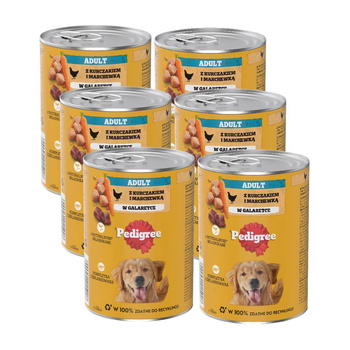 no pork Pedigree Wet Food for Adult Dogs with Beef Jelly Can 6x400g