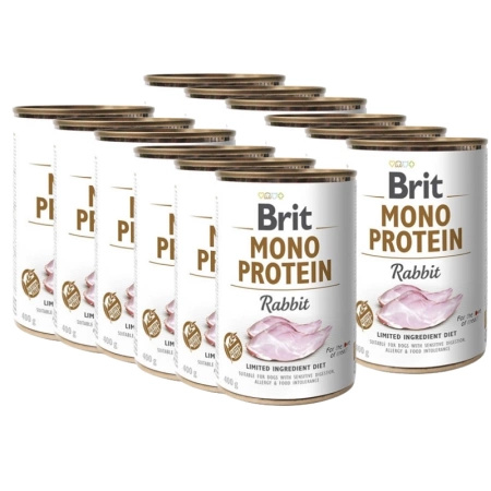 Brit Mono Protein With Rabbit 12x400g + FREE Can Lid!