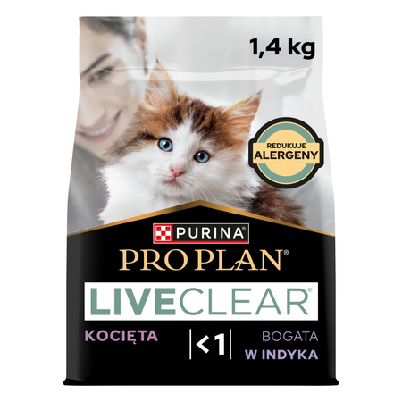 PRO PLAN LiveClear Kitten Food Rich in Turkey 1.4 kg