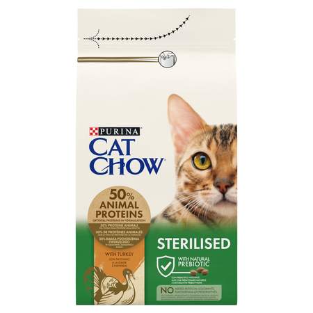PURINA Cat Chow Sterilised Food with turkey 1.5kg