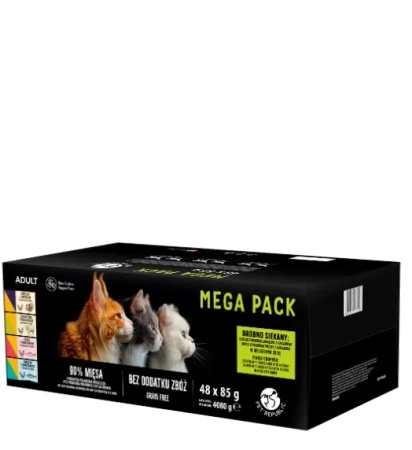 PetRepublic wet cat food chunks in a delicate sauce MIX meat and fish flavours 48x85g