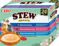 INABA Cat Ciao Stew - complementary food for cats with chicken, tuna, salmon and scallop flavor 24x40g