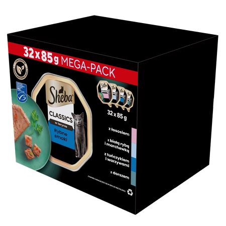 SHEBA Classics Fish Flavours trays 32x85g