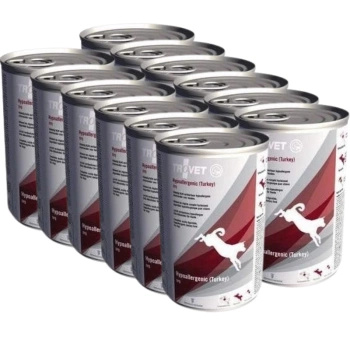 NO PORK TROVET TPD Hypoallergenic Turkey For Dog Can 12x400g